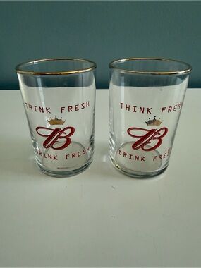 Budweiser Vintage Think Fresh Drink Fresh Drinking Glasses